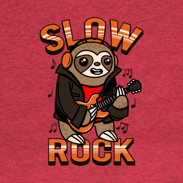 Cute Kawaii Slow Rock Guitar Playing Sloth Gift For Sloth Lovers by Originals By Boggs